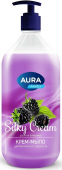 Aura крем мыло шелк и ежевика silky cream флакон дозатор 1000 мл