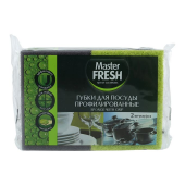 Master FRESH губки для мытья посуды профилированные 2шт black поролон