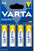 VARTA (НАБОР 4шт) ENERGY батарейки АА LR6 алкалин. блистер