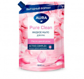 Aura крем-мыло роза pure clean дой-пак 1000 мл