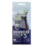 Dorco PACE 3 Disposable Станки для бритья одноразовые, 3 лезвий, 4шт