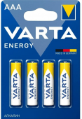 VARTA (НАБОР 4шт) ENERGY батарейки ААА LR03 алкалин. блистер