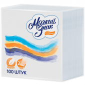 МЯГКИЙ ЗНАК Салфетки ,бумажные 1 слой 25х25 белые, 100л