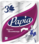 Papia бумажные полотенца белые трёхслойные 2шт