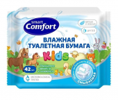 Влажная туалетная бумага Comfort smart с ромашкой Kids 42шт