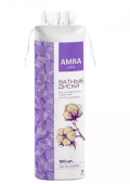 Amra ватные диски 100 шт с прошитым краем