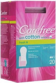 Ежедневные прокладки "Carefree" Cotton Fresh, в индивидуальной упаковке 20шт