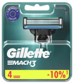 Gillette Mach-3 сменные кассеты для бритья 4 шт (пластик)