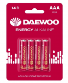 Батарейки DAEWOO ENERGY LR03 (AAA) 4шт, блистер