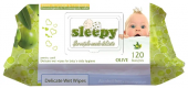 Влажные салфетки SLEEPY для детской гигиены Olive 120шт с клапаном