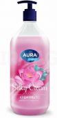 Aura крем мыло шелк и лотос silky cream флакон дозатор 1000 мл