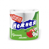 Туалетная бумага НЕЖНАЯ 2-х слойная, 15м. 4рул. Аромат яблока
