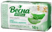 Весна Крем-мыло туалетное Ассорти Алоэ и овсяное молочко 140г