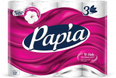 Туалетная бумага Papia «Белая», 3 слоя, 12 шт.