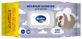 Aura PREMIUM влажные салфетки для детей 150 шт с крышкой