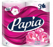 Туалетная бумага Papia «Таинственный сад», 3 слоя, 4 шт.