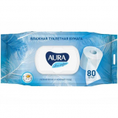 Aura влажная туалетная бумага uitra comfort с крышкой 80 шт
