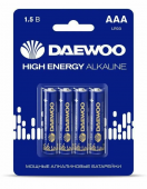 Батарейки DAEWOO HIGH ENERGY LR03 (AAA) 4шт, блистер