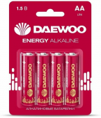 DAEWOO (НАБОР 4шт) ENERGY батарейка LR03 AAA Shrink 4 Alkaline 1.5V (4/96/384)