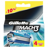 Gillette Mach-3 Turbo сменные кассеты для бритья 4 шт (картон)