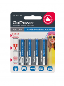 Батарейки GoPower LR6 (AA) 4шт, блистер