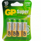 GP Батарейки алкалиновые Super G-Tech AA LR6 1.5В, 4 шт