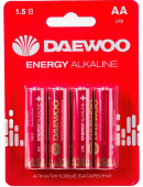 DAEWOO (НАБОР 4шт) ENERGY батарейки АА LR6 BL4 алкалин.блистер