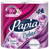 Туалетная бумага Papia Deluxe «Dolce Vita», 4 слоя, 4 шт.