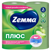 Zemma туалетная бумага плюс 2 х слойная яблоко 4 шт
