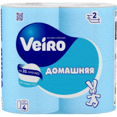 Veiro туалетная бумага домашняя 2 х слойная белая 4 шт
