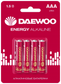 DAEWOO (НАБОР 4шт) ENERGY батарейка LR6 AA Shrink 4 Alkaline 1.5V (4/96/384)