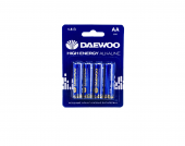 Батарейки DAEWOO HIGH ENERGY LR6 (AA) 4шт, блистер