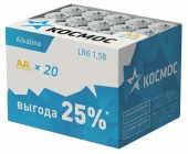 Батарейка Космос (НАБОР 20шт) LR6 АА алкалин. бокс