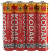 KODAK (НАБОР 4шт) EXTRA HEAVY DUTY батарейки AAA R03 солевые. шринк