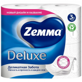 Zemma туалетная бумага deluxe 3 х слойная Белая 4 шт