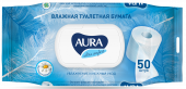 Aura влажная туалетная бумага ultra comfort с крышкой 50 шт